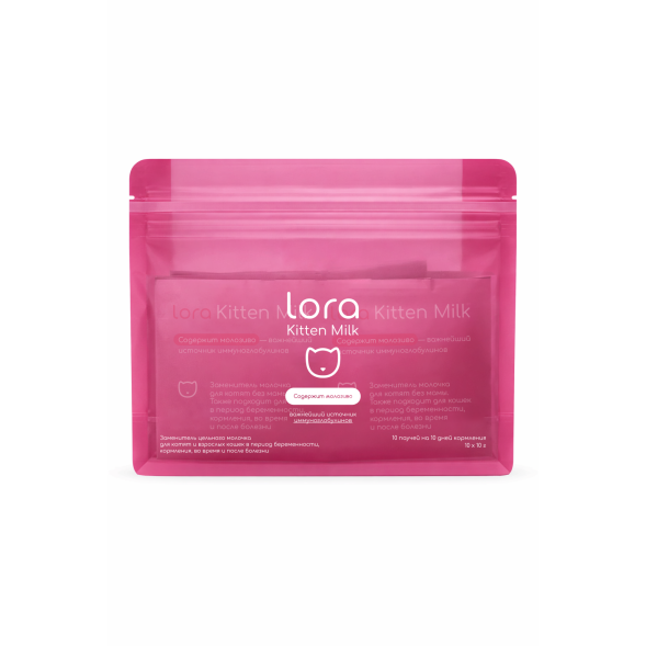Lora Kitten Milk заменитель молока для котят, сухая смесь, в паучах - 10 г х 10 шт