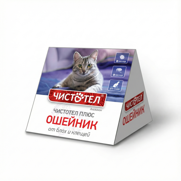 Чистотел Плюс ошейник от блох и клещей для кошек, 35 см