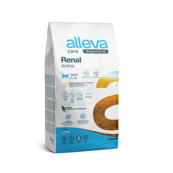 Alleva Care Cat Adult Renal-Antiox сухой диетический корм для взрослых кошек для поддержания функций почек - 1,5 кг