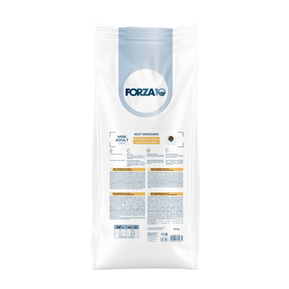 Forza10 Best Breeders Mini Adult сухой корм для взрослых собак мелких пород, богатый курицей и картофелем - 20 кг