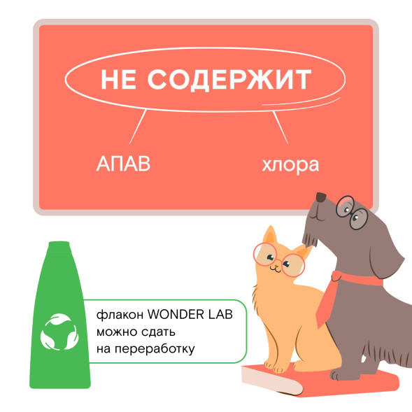 WONDER LAB экогель для чистки труб и устранения засоров в домах с животными - 1,1 л