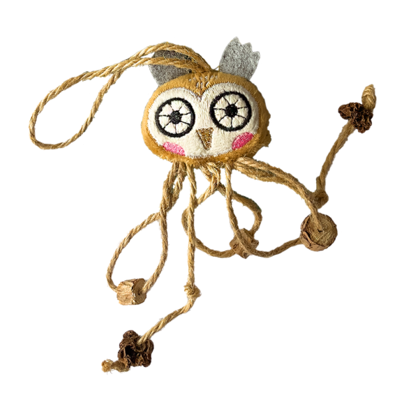 BONITAPET игрушка для кошек Сова на веревочке, 23,5x6,5 см