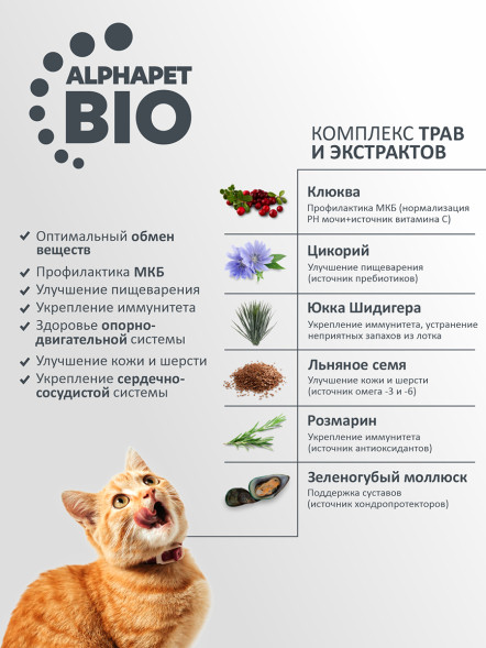 AlphaPet Superpremium сухой полнорационный корм для взрослых стерилизованных кошек и котов с уткой и индейкой - 3 кг