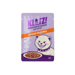KLATZ! влажный корм для котят с индейкой в соусе, в паучах - 75 г