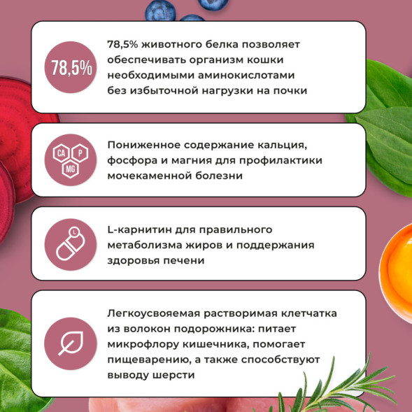 BOWL WOW сухой корм для стерилизованных кошек, с индейкой и свеклой - 400 г