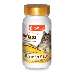 Unitabs BiotinPlus витамины с Q10 для кошек - 120 табл.