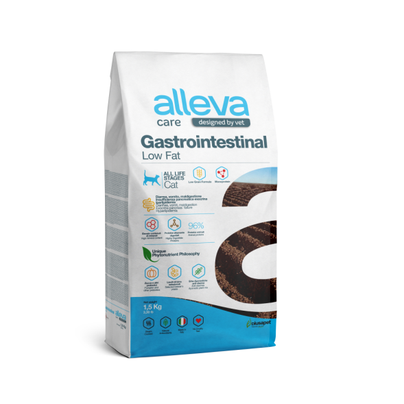 Alleva Care Cat Gastrointestinal Low Fat сухой диетический корм со сниженным уровнем жира для взрослых кошек, при заболеваниях ЖКТ - 1,5 кг