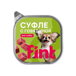 FINT влажный корм для взрослых собак мелких и средних пород, суфле с говядиной, ламистер, 100 г