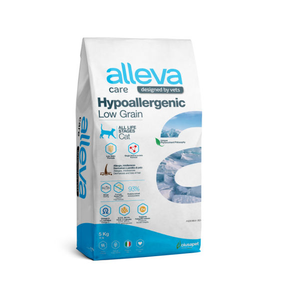 Alleva Care Cat Hypoallergenic Low Grain низкозерновой корм для взрослых кошек при аллергии - 5 кг