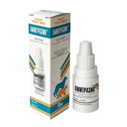 АМИТРАЗИН акарицидное средство для наружного применения при отодектозе и демодекозе у собак и кошек - 10 мл