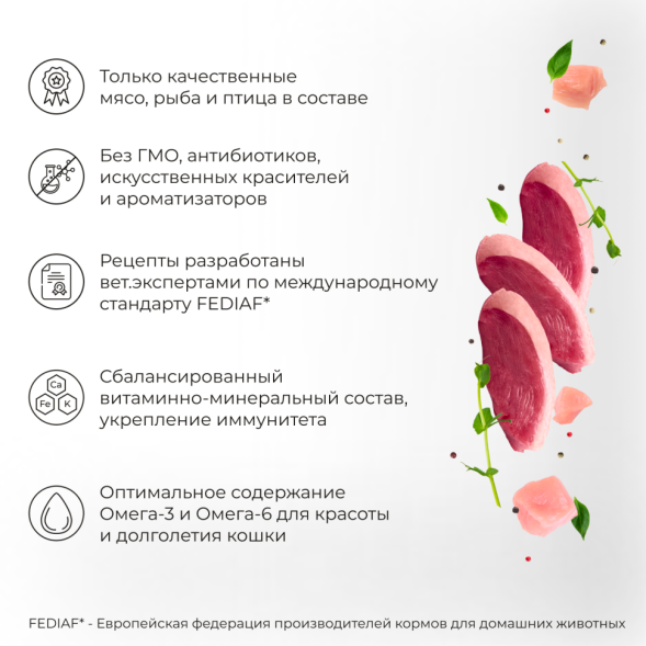 Yumster Beauty Coat влажный корм для взрослых кошек, для здоровья кожи и шерсти паштет с уткой и перепелом, в ламистерах - 100 г