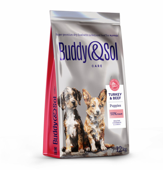 Buddy&amp;Sol Care Puppy сухой корм для щенков с индейкой и говядиной - 12 кг
