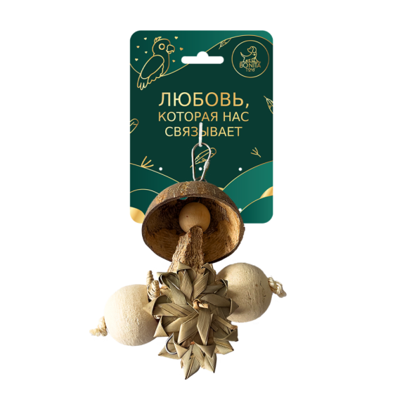 BONITAPET игрушка для птиц Гриб, 15х11 см