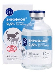 Энрофлон 2,5% антибактериальный препарат - 50 мл