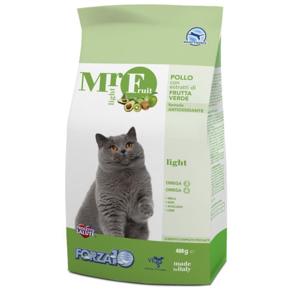 Forza10 Mr Fruit Verde Light сухой корм для взрослых кошек с избыточным весом с курицей и зелеными фруктами - 400 г