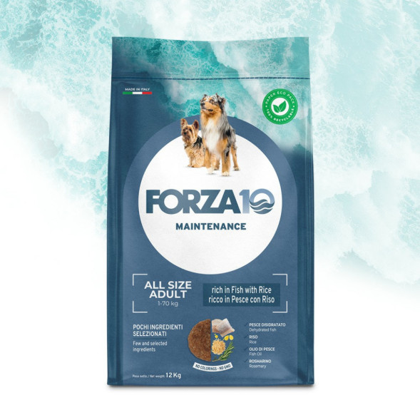 Forza10 Maintenance All Size Adult сухой корм для взрослых собак всех пород с морской рыбой и рисом - 12 кг