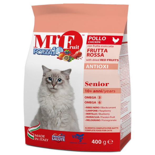 Forza10 Mr. Fruit Rosso Senior сухой корм для пожилых кошек на основе курицы с красными фруктами - 400 г