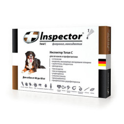 Inspector Quadro С капли от наружных и внутренних паразитов для собак весом 40-60 кг- 1 пипетка