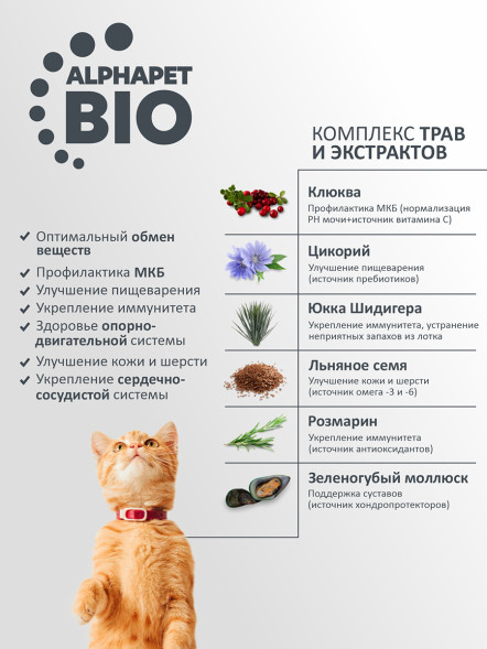 AlphaPet WOW Superpremium полнорационный сухой корм для взрослых кошек c говядиной и печенью - 7 кг