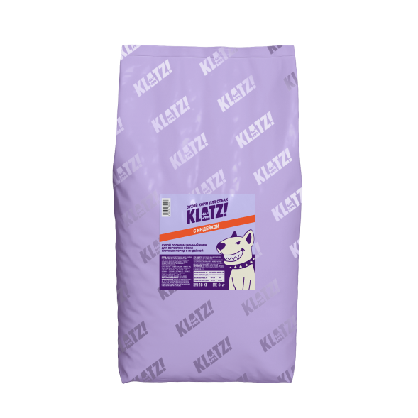 KLATZ! сухой полнорационный корм для взрослых собак крупных пород с индейкой - 10 кг