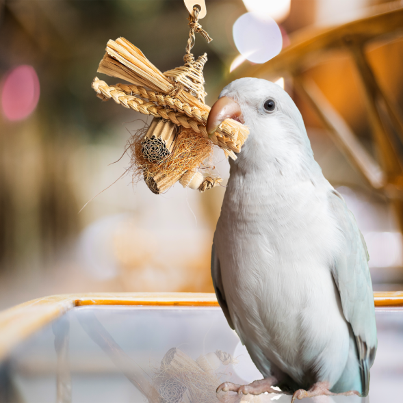 BONITAPET игрушка для птиц Соломенный домик, 13х12 см