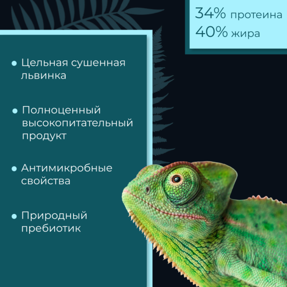 Yumster личинка черной львинки сушеная 10 мм - 30 г