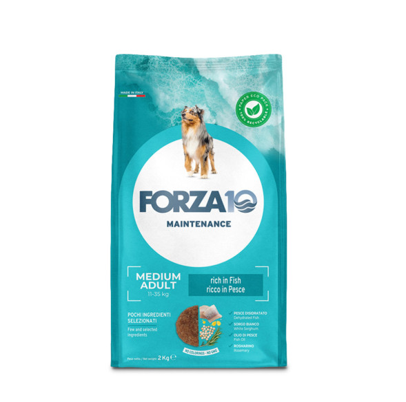 Forza10 Maintenance Medium Pesce сухой корм для взрослых собак средних пород из трески, голубого тунца и лосося - 2 кг