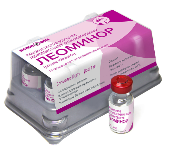 Леоминор вакцина для кошек - 10 флаконов (10 доз)
