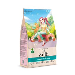 Zillii Skin & Coat Care Для взрослых кошек поддержка здоровья кожи и шерсти с индейкой и ягненком - 2 кг