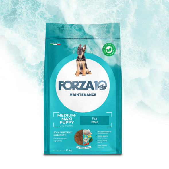 Forza10 Maintenance Medium/Maxi Puppy сухой корм для щенков средних и крупных пород с рыбой - 12 кг