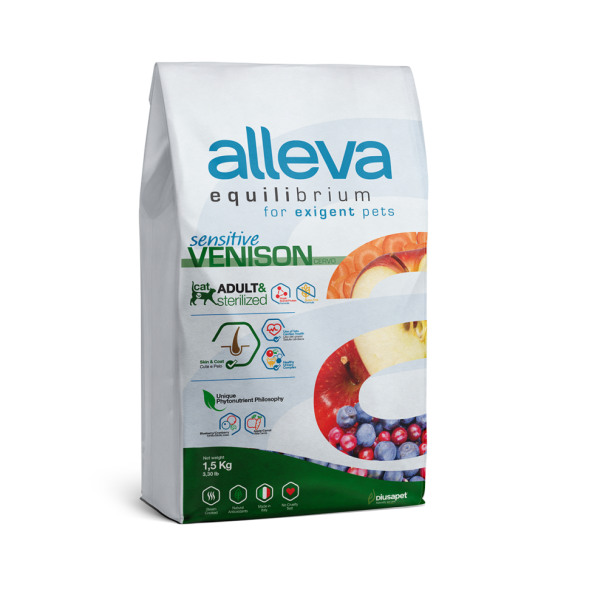 Alleva Equilibrium Adult Cat Sensitive Venison сухой корм для взрослых кошек с чувствительным пищеварением оленина - 1,5 кг
