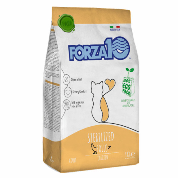 Forza10 Maintenance Sterilized Pollo сухой корм для взрослых стерилизованных кошек с курицей - 1 кг