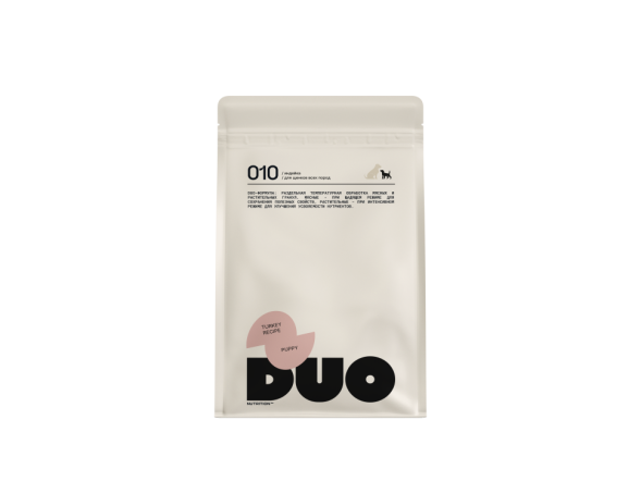 DUO Nutrition сухой полнорационный корм для щенков всех пород с индейкой и рисом - 1 кг