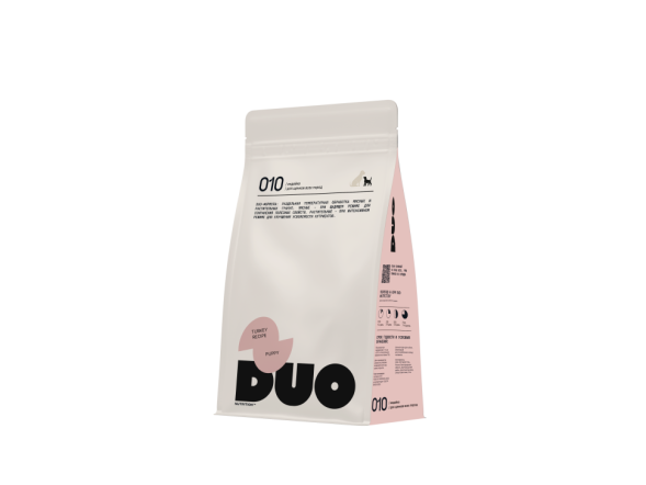 DUO Nutrition сухой полнорационный корм для щенков всех пород с индейкой и рисом - 1 кг