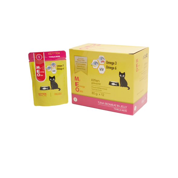 MEO влажный корм для котят с тунцом в желе, в паучах - 80 г
