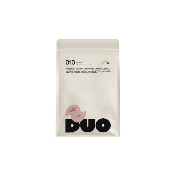 DUO Nutrition сухой полнорационный корм для щенков всех пород с индейкой и рисом - 3 кг