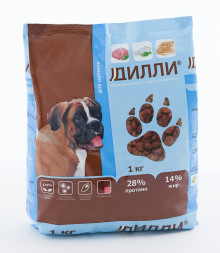 Дилли сухой корм для щенков с курицей и индейкой - 1 кг
