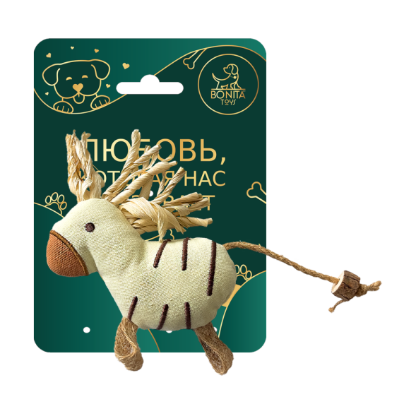 BONITAPET игрушка для собак Игривая зебра, 19х14 см