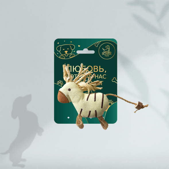 BONITAPET игрушка для собак Игривая зебра, 19х14 см