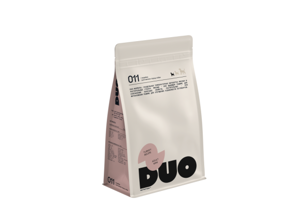 DUO Nutrition сухой полнорационный корм для взрослых собак мелких пород с индейкой и рисом - 1 кг