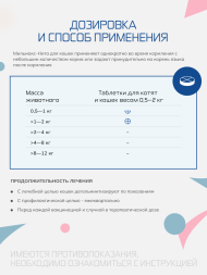 Мильмакс для кошек весом 0,5-2 кг - 2 таблетки