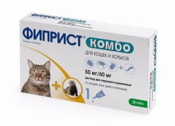 Фиприст Комбо капли для кошек и хорьков от блох, вшей, клещей и власоедов - 1 пипетка