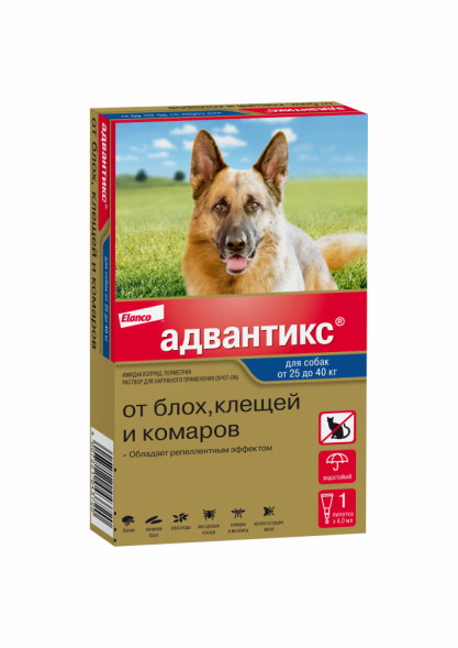 Адвантикс капли от блох, клещей и комаров для собак весом более 25 кг - 1 пипетка