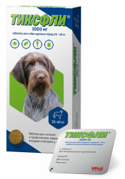 Тиксфли таблетки от блох и клещей для собак весом 20-40 кг - 1000 мг