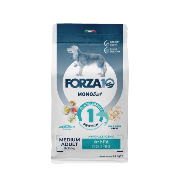 Forza10 MonoDiet Adult Medium Pesce сухой корм для взрослых собак средних пород с рыбой - 1,5 кг