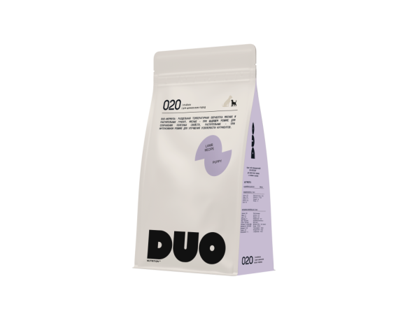 DUO Nutrition сухой полнорационный корм для щенков всех пород с ягненком и рисом - 8 кг
