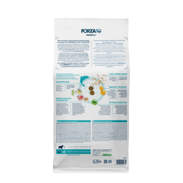 Forza10 MonoDiet Adult Medium Pesce сухой корм для взрослых собак средних пород с рыбой - 12 кг