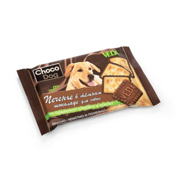 Choco Dog лакомство для собак печенье в темном шоколаде - 30 г