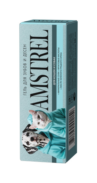 Amstrel гель для зубов для кошек и собак с маслом зеленого грецкого ореха - 30 мл