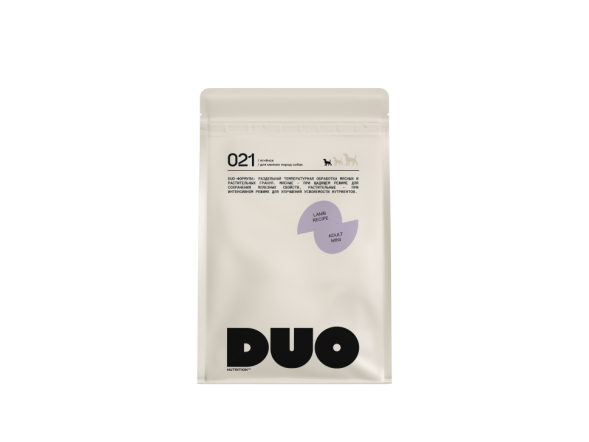 DUO Nutrition сухой полнорационный корм для взрослых собак мелких пород с ягненком и рисом - 1 кг